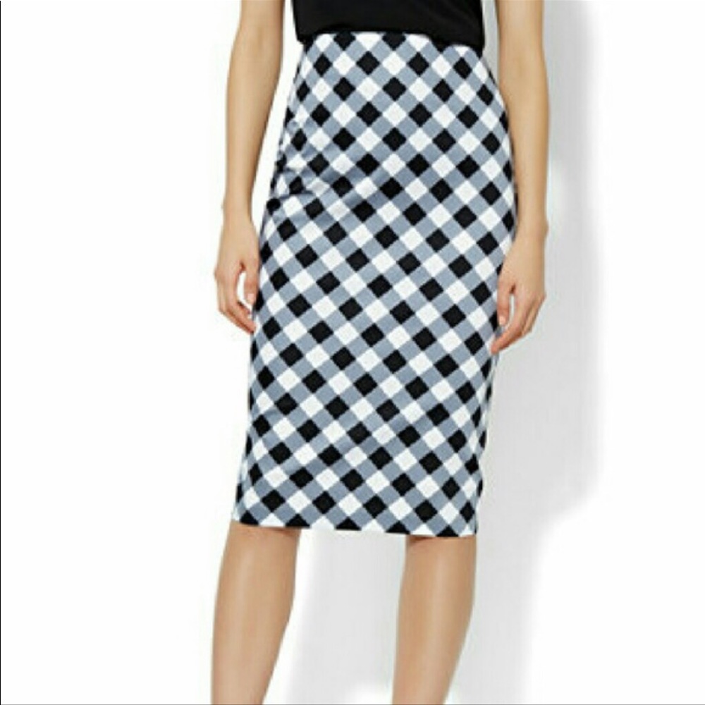 Gingham pencil skirt